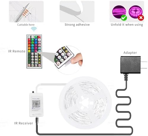 KSIPZE 100ft Led Strip Lights RGB Music Sync Color Changing Bluetooth Led Lights with Smart App Control Remote Led Lights for Bedroom Room Lighting Flexible Home Décor